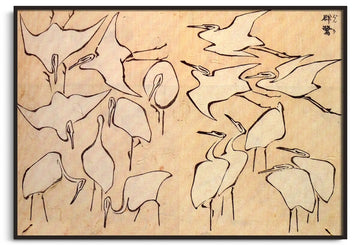 Reproduction Aigrettes Hokusai – peinture à l'huile