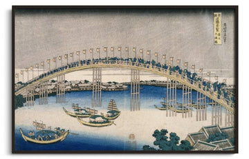 Reproduction Festival des lanternes au pont Temma Hokusai – peinture à l'huile