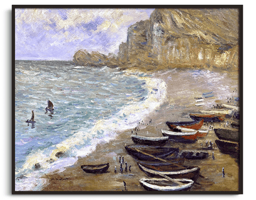 Reproduction Étretat plage et porte d'Amont Monet – peinture à l'huile